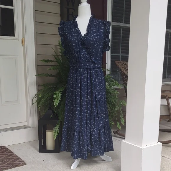 long navy blue casual dress Gigii's SERENA MAXI DRESS IN NAVY BLUE